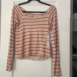 Sistrevolution Waffle Off the Shoulder Long sleeve